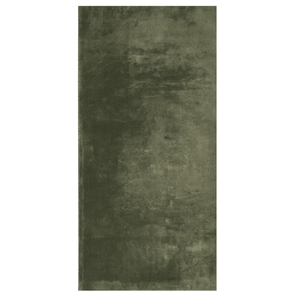 Waldgrüner Kurzflor Teppich HUARTE 100x200 cm