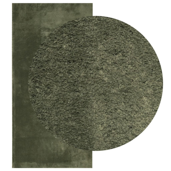 Waldgrüner Kurzflor Teppich HUARTE 100x200 cm