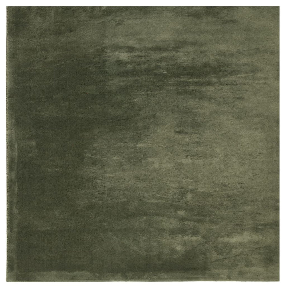 Waldgrüner Kurzflor Teppich HUARTE, 120x120 cm