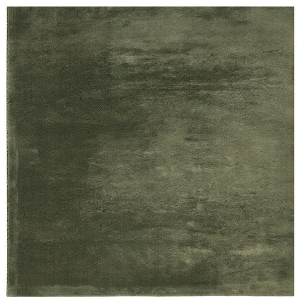 Waldgrüner Kurzflor Teppich HUARTE, 120x120 cm