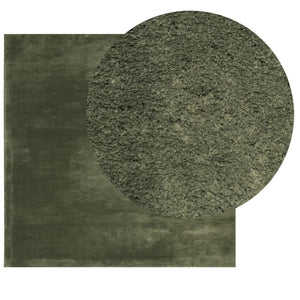 Waldgrüner Kurzflor Teppich HUARTE, 120x120 cm