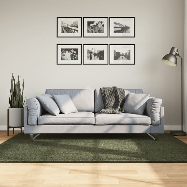 Waldgrüner Kurzflor Teppich HUARTE 140x200 cm
