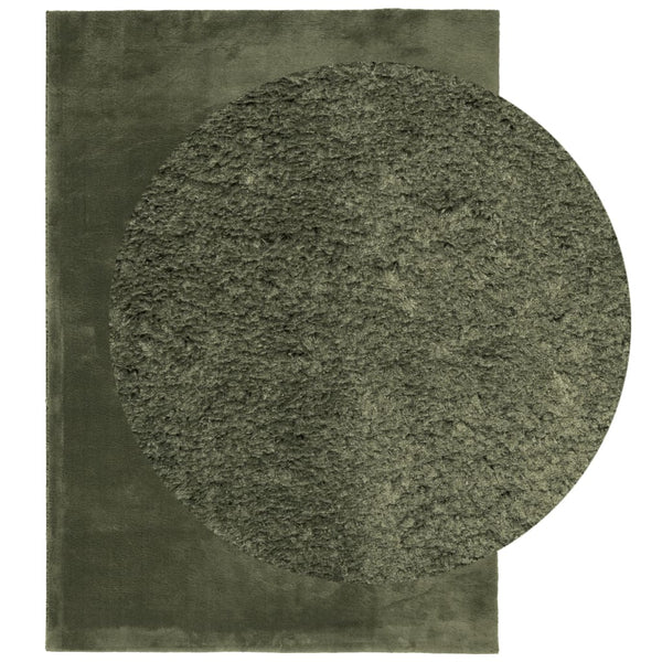 Waldgrüner Kurzflor Teppich HUARTE 160x230 cm