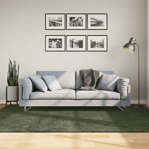Waldgrüner Kurzflor Teppich HUARTE 160x230 cm