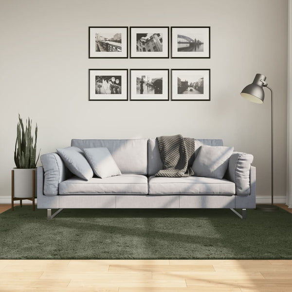 Waldgrüner Kurzflor Teppich HUARTE 160x230 cm