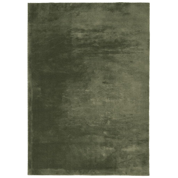 Waldgrüner Kurzflor Teppich 200x280 cm