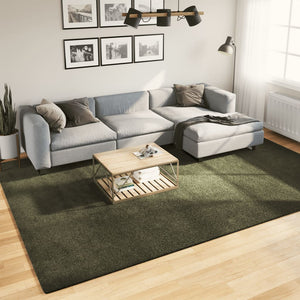 Waldgrüner Kurzflor Teppich 240x340 cm