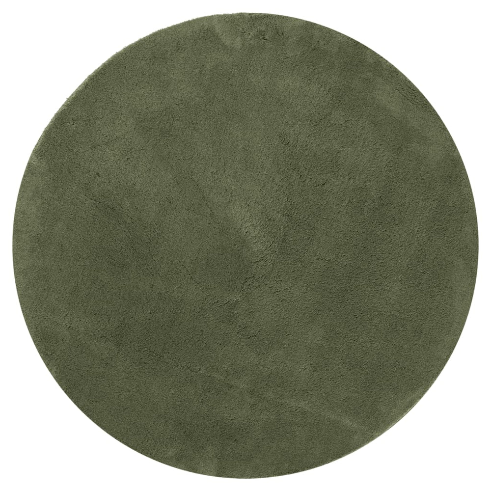 Waldgrüner Kurzflor Teppich HUARTE Ø 100cm