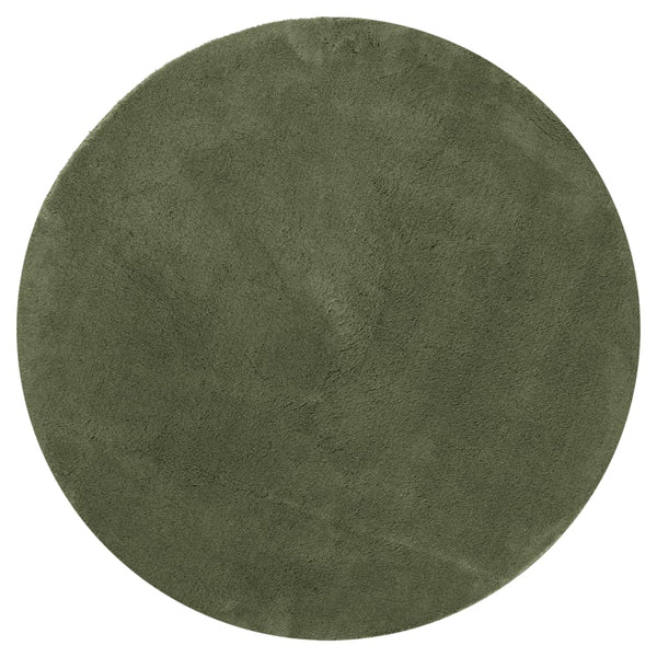 Waldgrüner Kurzflor Teppich HUARTE Ø 100cm