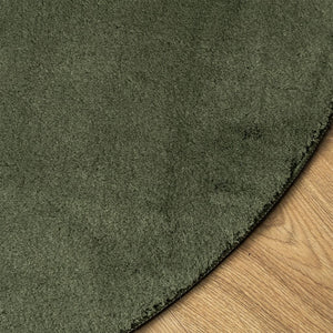 Waldgrüner Kurzflor Teppich HUARTE Ø 100cm