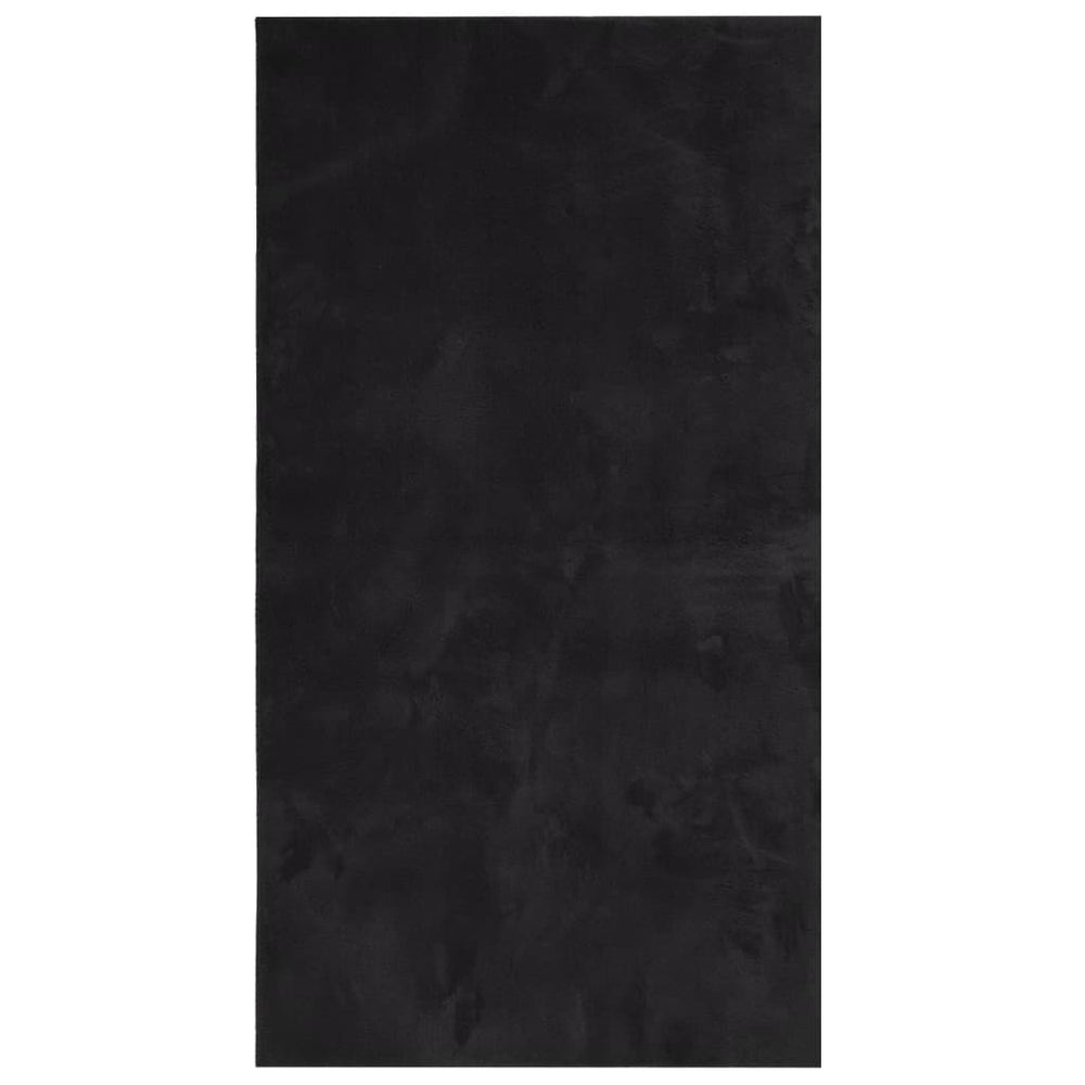 Schwarzer Teppich HUARTE, 60x110 cm, Kurzflor