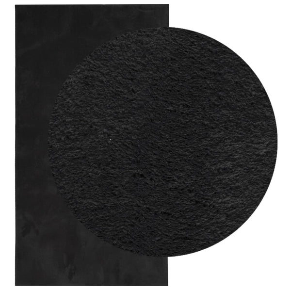 Schwarzer Teppich HUARTE, 60x110 cm, Kurzflor