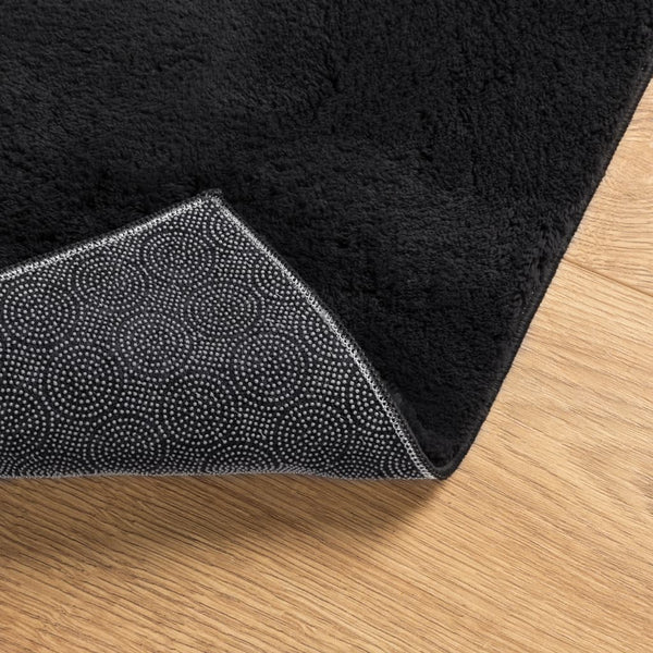 Schwarzer Teppich HUARTE, 60x110 cm, Kurzflor