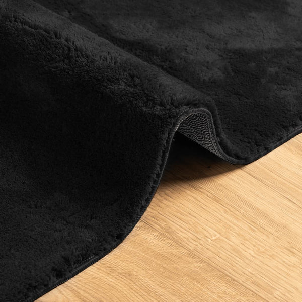 Schwarzer Teppich HUARTE, 60x110 cm, Kurzflor