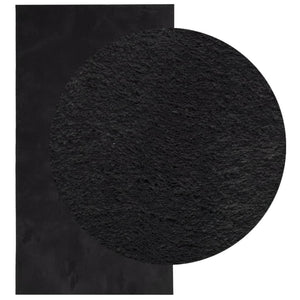 Schwarzer Kurzflor Teppich HUARTE, 80x150 cm
