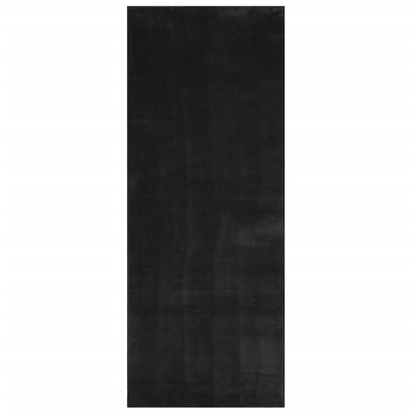 Schwarzer Kurzflor Teppich HUARTE 80x200 cm