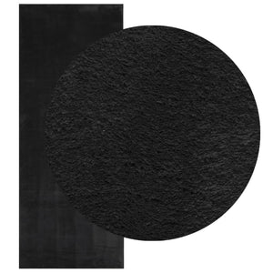 Schwarzer Kurzflor Teppich HUARTE 80x200 cm