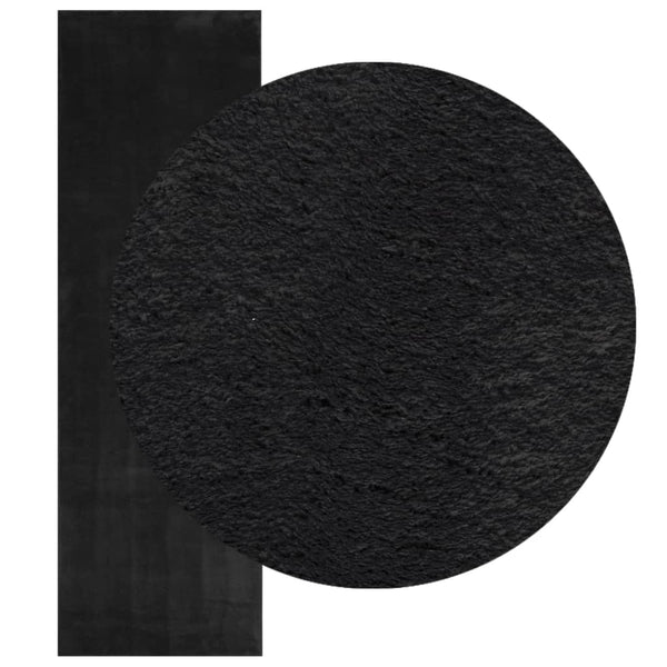vidaXL Tapis HUARTE à poils courts doux et lavable Noir 80x250 cm