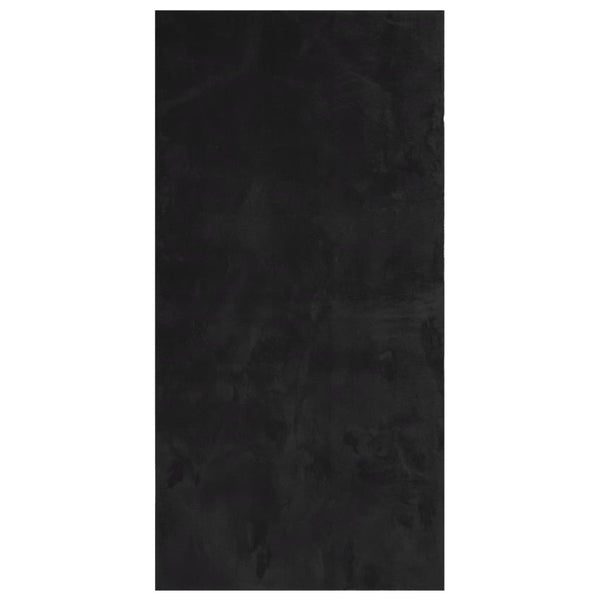 Schwarzer Kurzflor Teppich HUARTE 100x200 cm