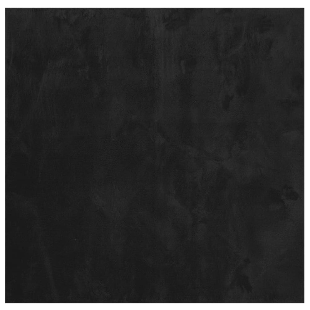 Schwarzer Kurzflor Teppich HUARTE 120x120 cm