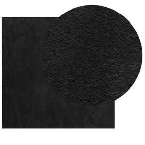 Schwarzer Kurzflor Teppich HUARTE 120x120 cm