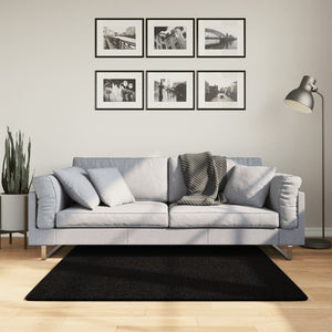 Schwarzer Kurzflor Teppich HUARTE 120x120 cm