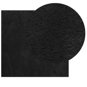 Schwarzer Kurzflor Teppich HUARTE 160x160 cm