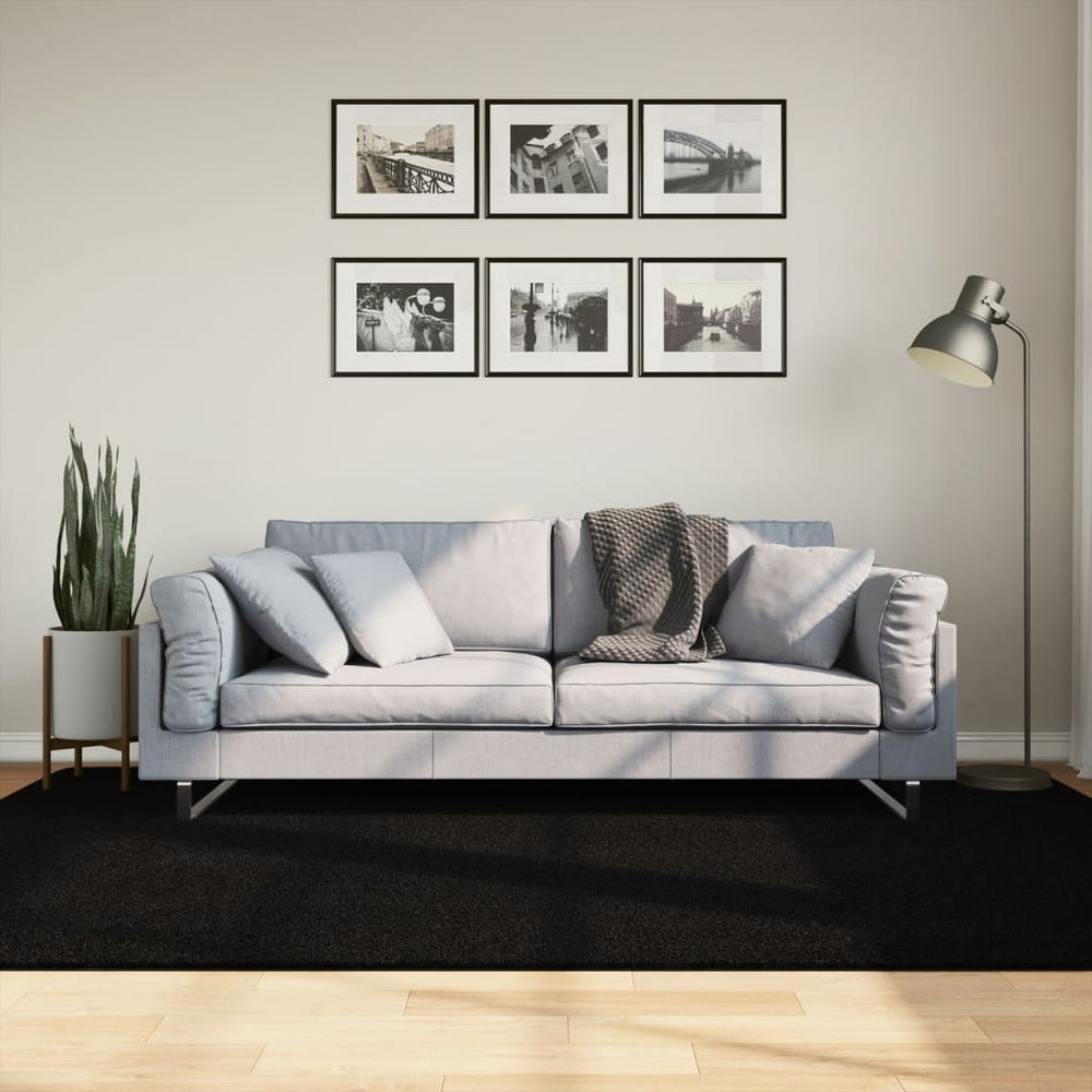 Schwarzer Teppich HUARTE, 160x230 cm