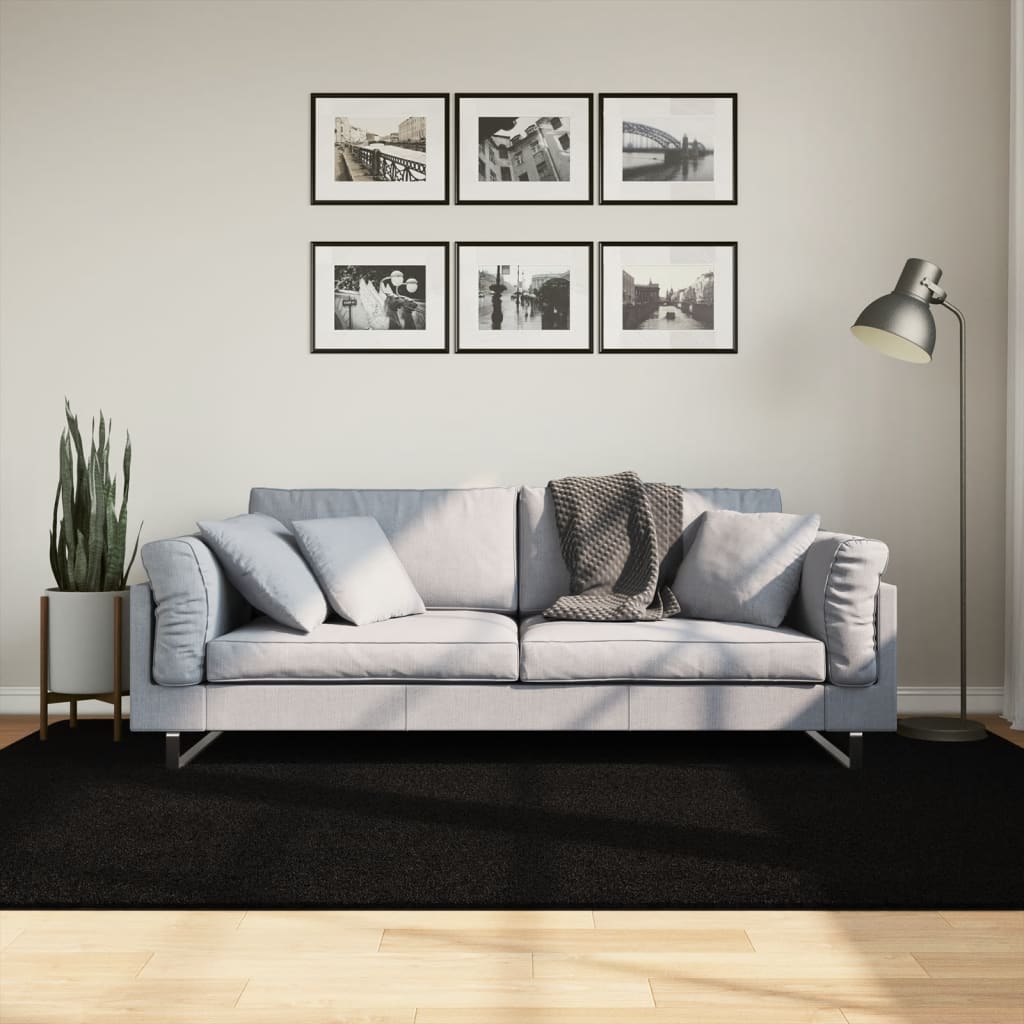 Schwarzer Teppich HUARTE, 160x230 cm