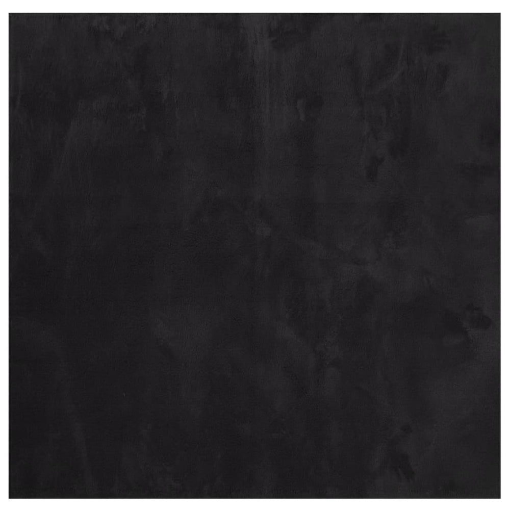 Schwarzer Kurzflor Teppich HUARTE, 200x200 cm