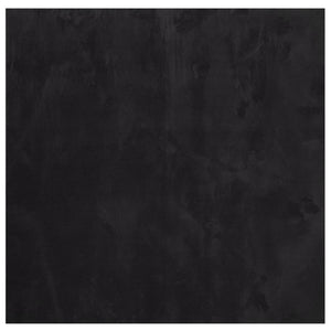 Schwarzer Kurzflor Teppich HUARTE, 200x200 cm
