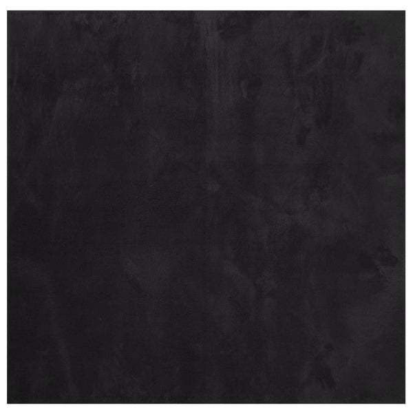 Schwarzer Kurzflor Teppich HUARTE, 200x200 cm