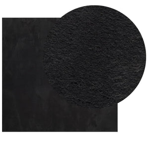 Schwarzer Kurzflor Teppich HUARTE, 200x200 cm