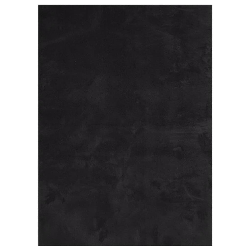 Schwarzer Kurzflor Teppich HUARTE 200x280 cm