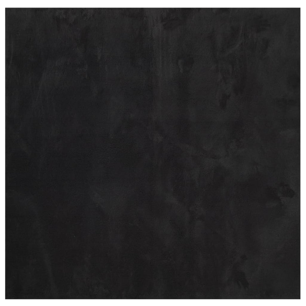 Schwarzer Teppich HUARTE, Kurzflor, 240x240 cm