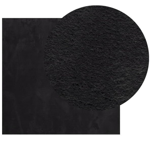 Schwarzer Teppich HUARTE, Kurzflor, 240x240 cm