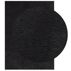 Schwarzer Kurzflor Teppich HUARTE 240x340 cm