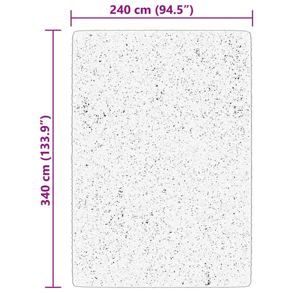 Schwarzer Kurzflor Teppich HUARTE 240x340 cm