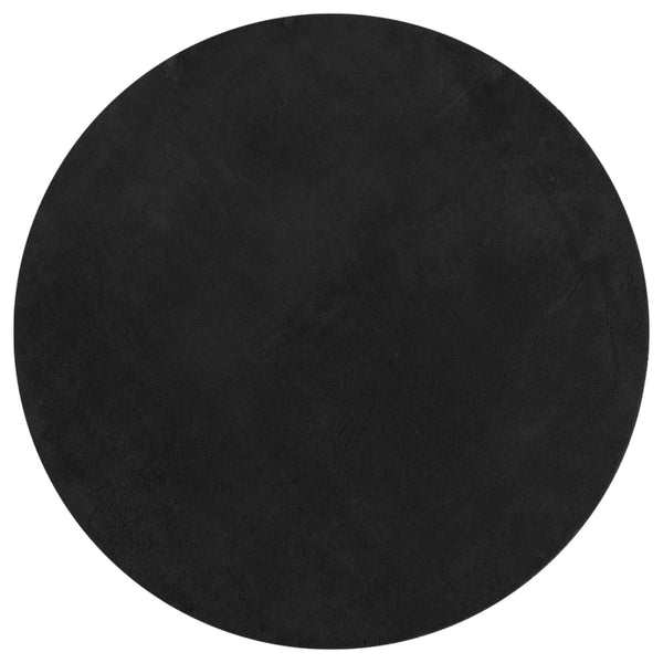 vidaXL Tapis HUARTE à poils courts doux et lavable Noir Ø 80 cm