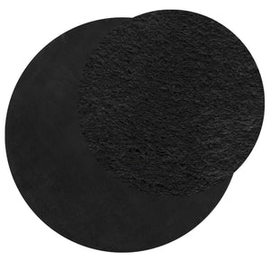 vidaXL Tapis HUARTE à poils courts doux et lavable Noir Ø 80 cm