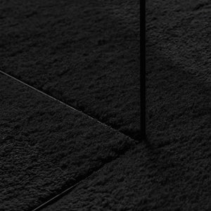 vidaXL Tapis HUARTE à poils courts doux et lavable Noir Ø 80 cm