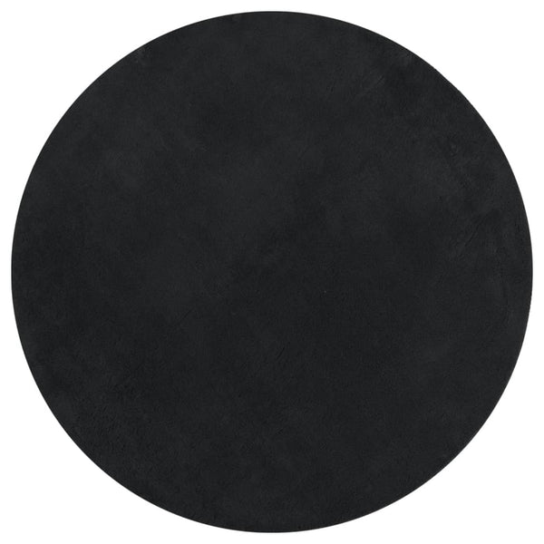 vidaXL Tapis HUARTE à poils courts, doux et lavable Noir Ø 100 cm