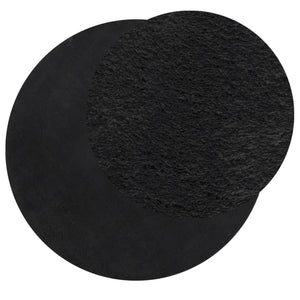 vidaXL Tapis HUARTE à poils courts, doux et lavable Noir Ø 100 cm