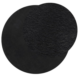 Schwarzer, waschbarer Kurzflor Teppich Ø 120cm