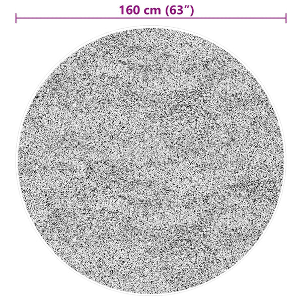 Schwarzer Kurzflor Teppich HUARTE Ø 160cm
