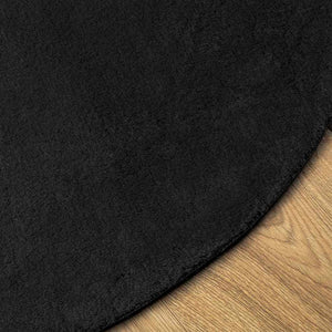 Schwarzer Kurzflor Teppich HUARTE Ø 200cm