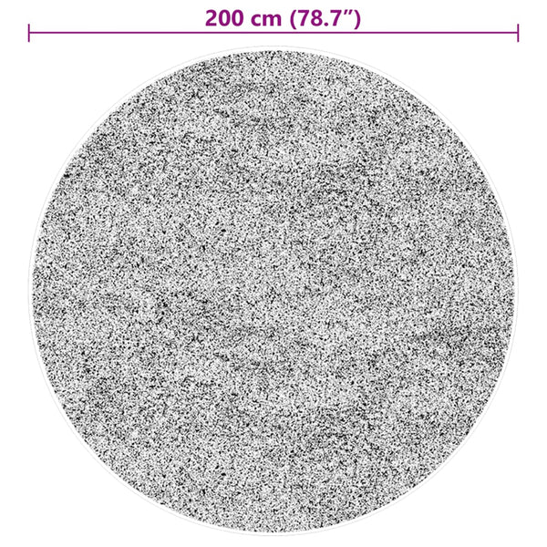 Schwarzer Kurzflor Teppich HUARTE Ø 200cm
