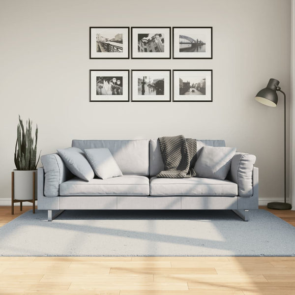 Blauer Kurzflor Teppich HUARTE 140x200 cm