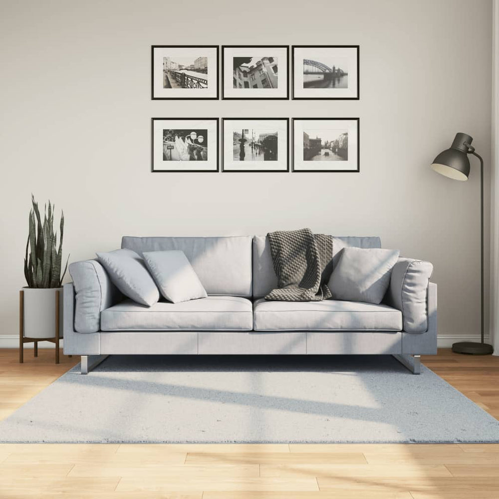 Blauer Kurzflor Teppich HUARTE, 160x160 cm
