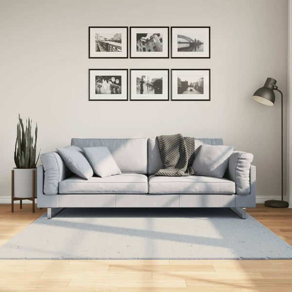 Blauer Kurzflor Teppich HUARTE, 160x160 cm